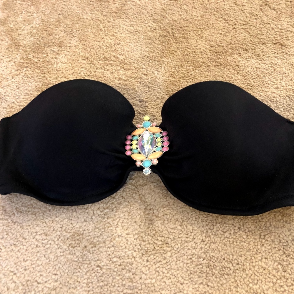 Victoria's Secret Jewel Center Black Bandeau
